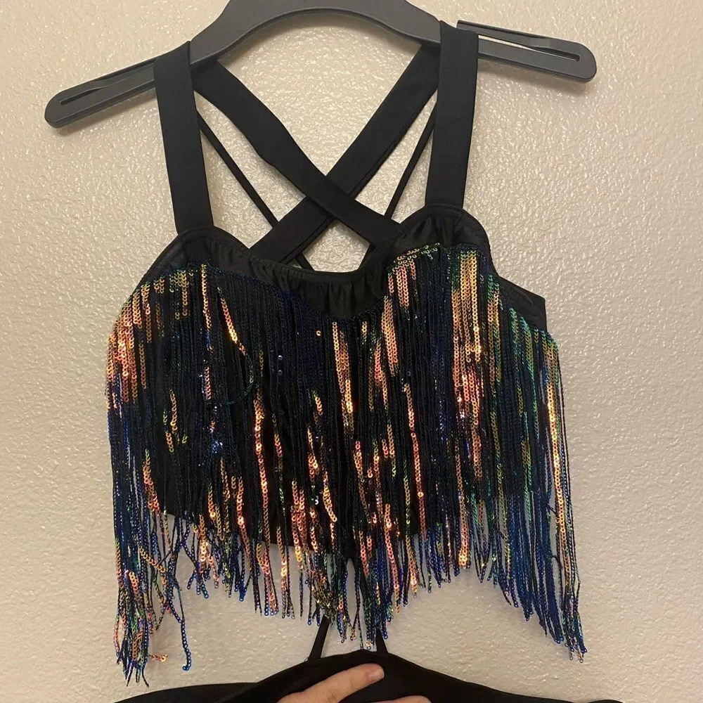 Revolution 10th House Dance solo Costume sequin fringe AFFINITY TH23107 LA adult